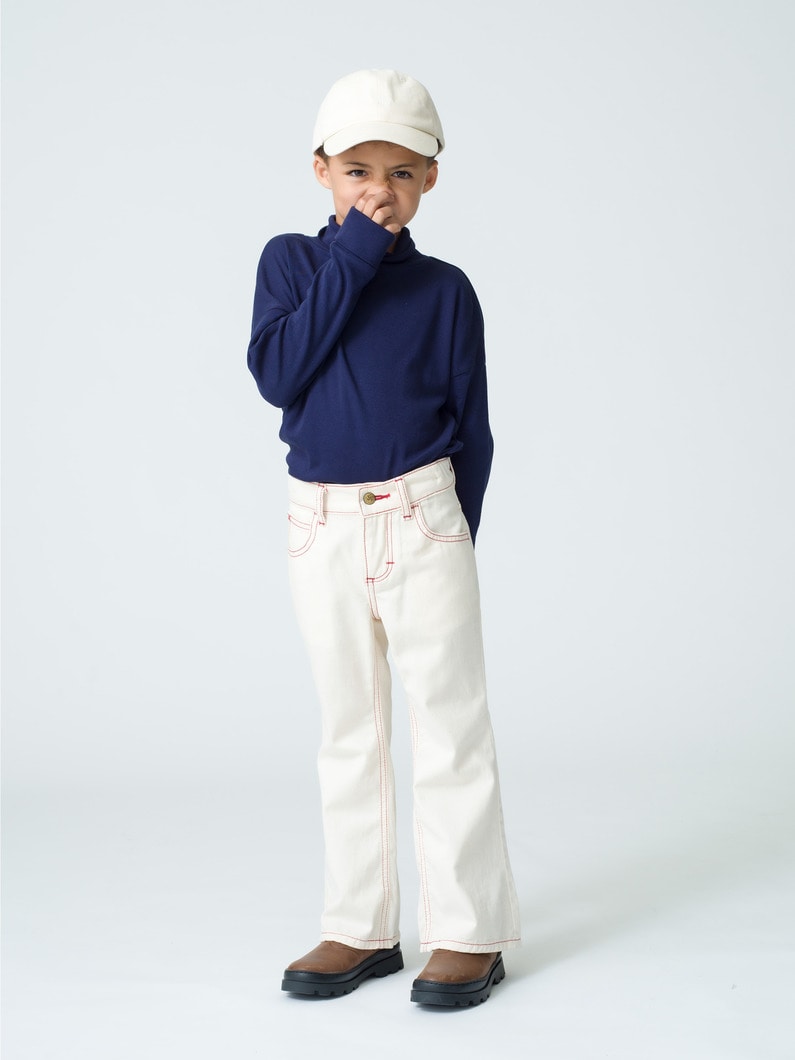 Turtle Neck Pullover (off white/navy/lavender) 詳細画像 navy 3