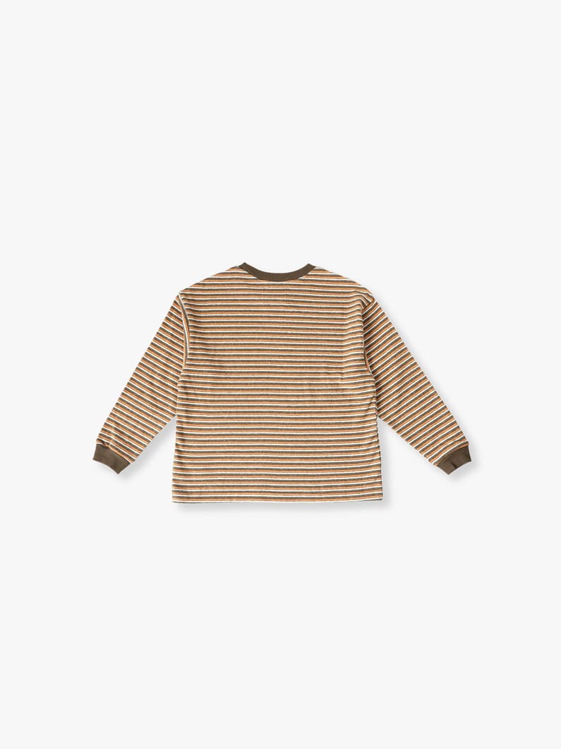 Multi Striped Long Sleeve Tee (110-120cm) 詳細画像 olive 1