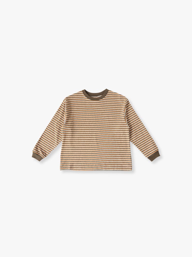 Multi Striped Long Sleeve Tee (110-120cm) 詳細画像 olive 1