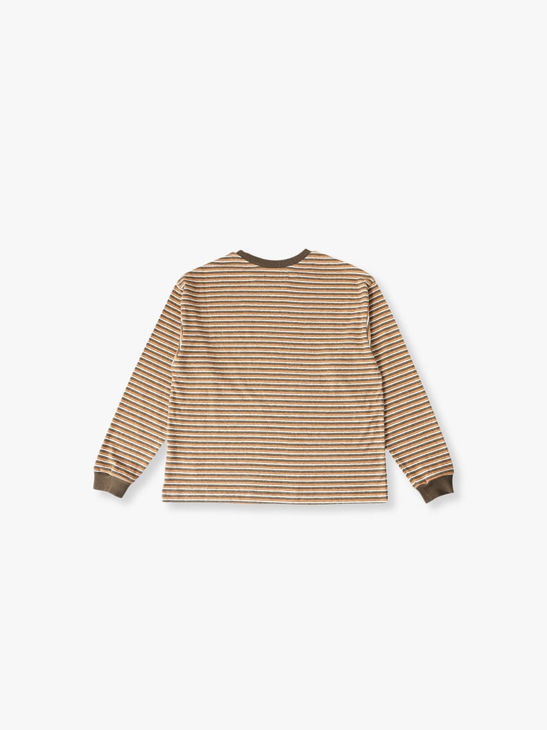 Multi Striped Long Sleeve Tee (130-140cm) 詳細画像 olive 1