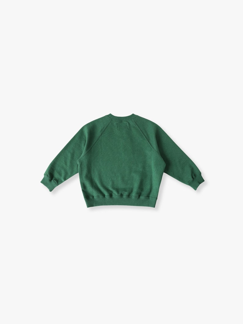 Raglan Sleeve Sweat Shirt (green/gray/100-120cm) 詳細画像 gray 1