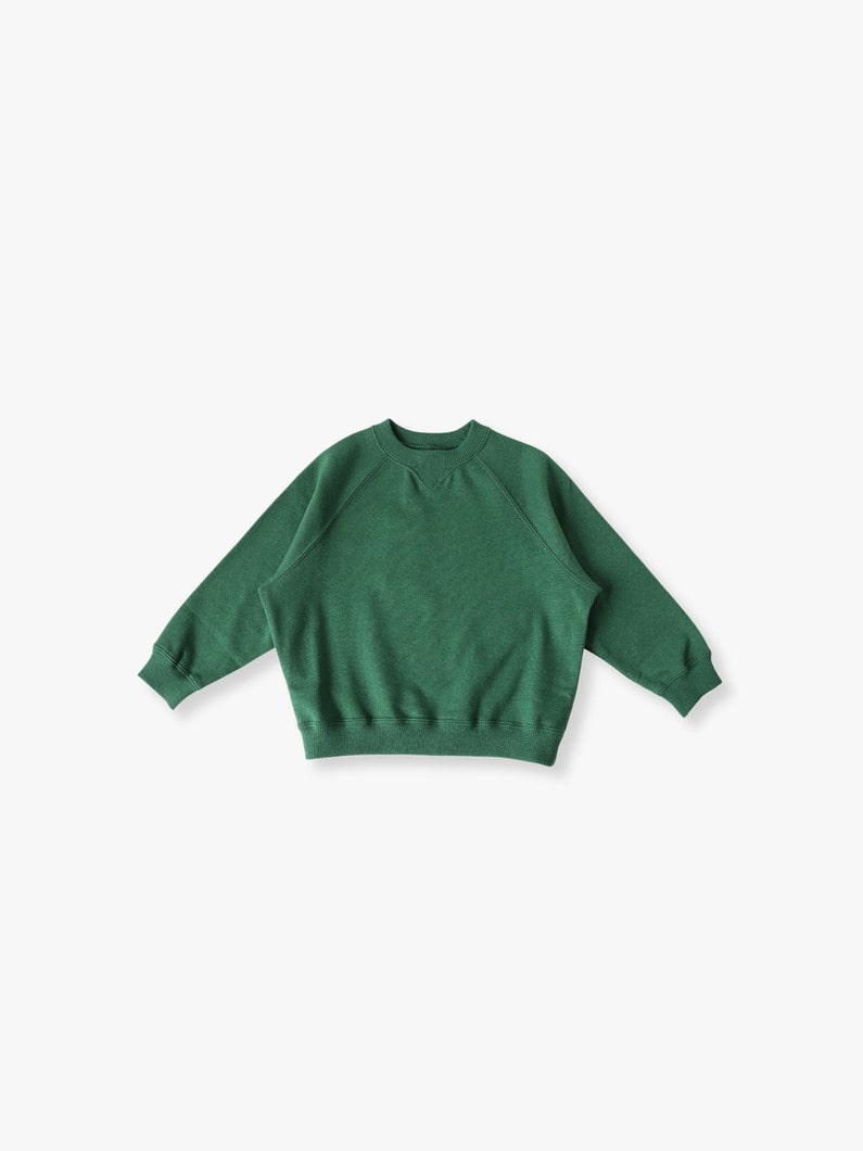 Raglan Sleeve Sweat Shirt (green/gray/100-120cm) 詳細画像 green