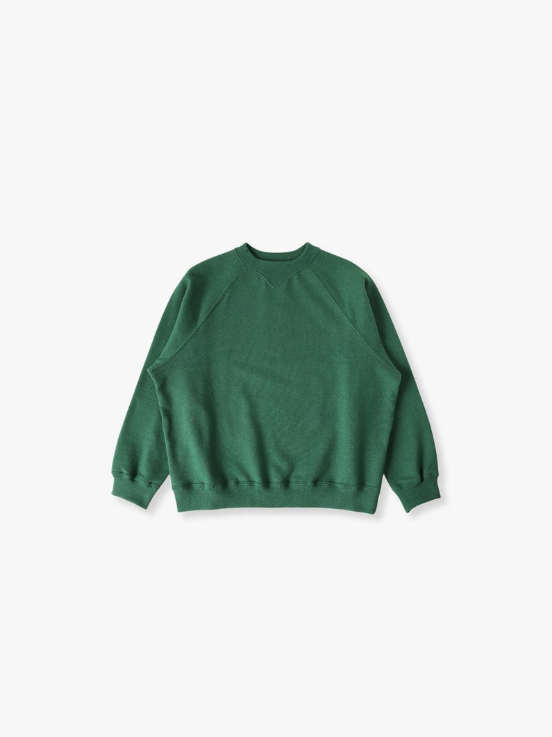 Raglan Sleeve Sweat Shirt (green/gray/130-140cm) 詳細画像 green