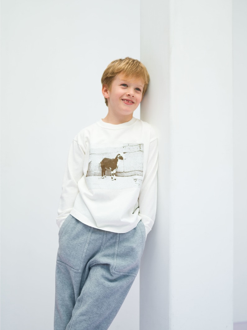 USA Cotton Photo Long Sleeve Tee (85-125cm) | ティーシャツ 詳細画像 white 1