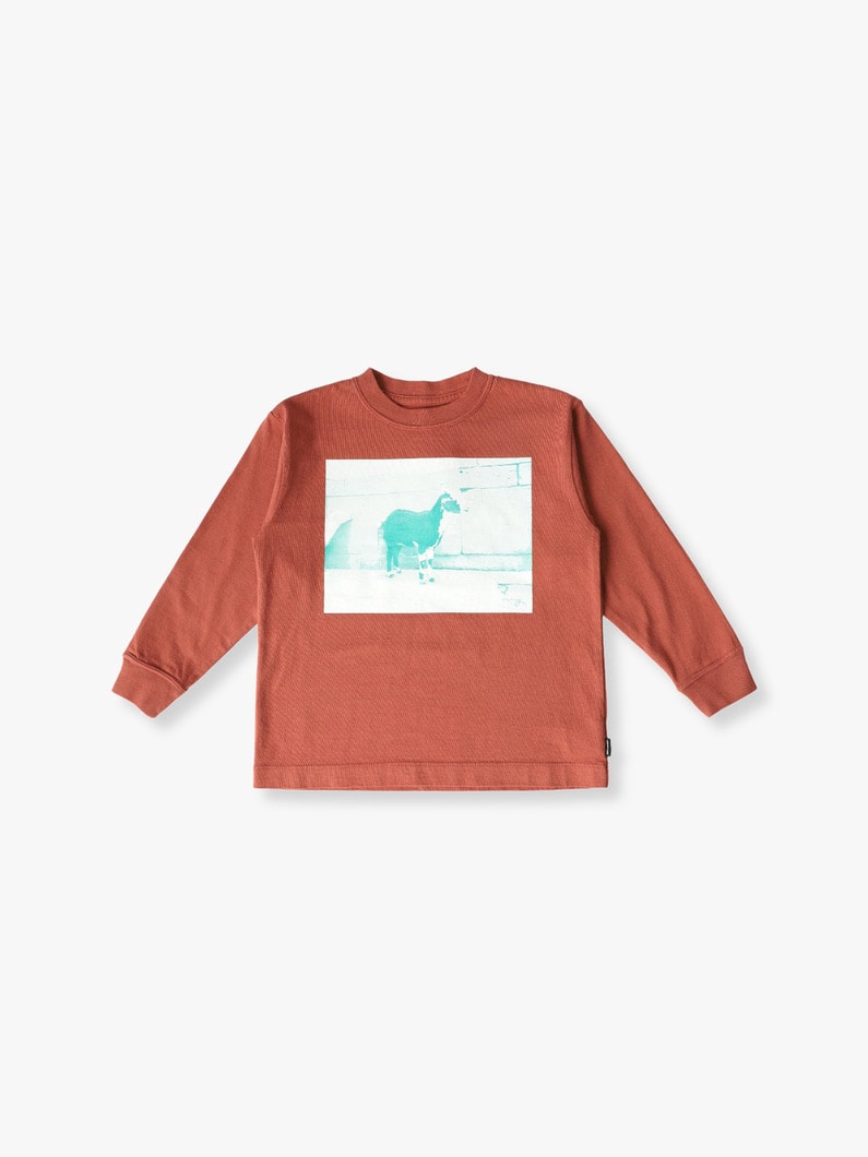 USA Cotton Photo Long Sleeve Tee (85-125cm) | ティーシャツ 詳細画像 red