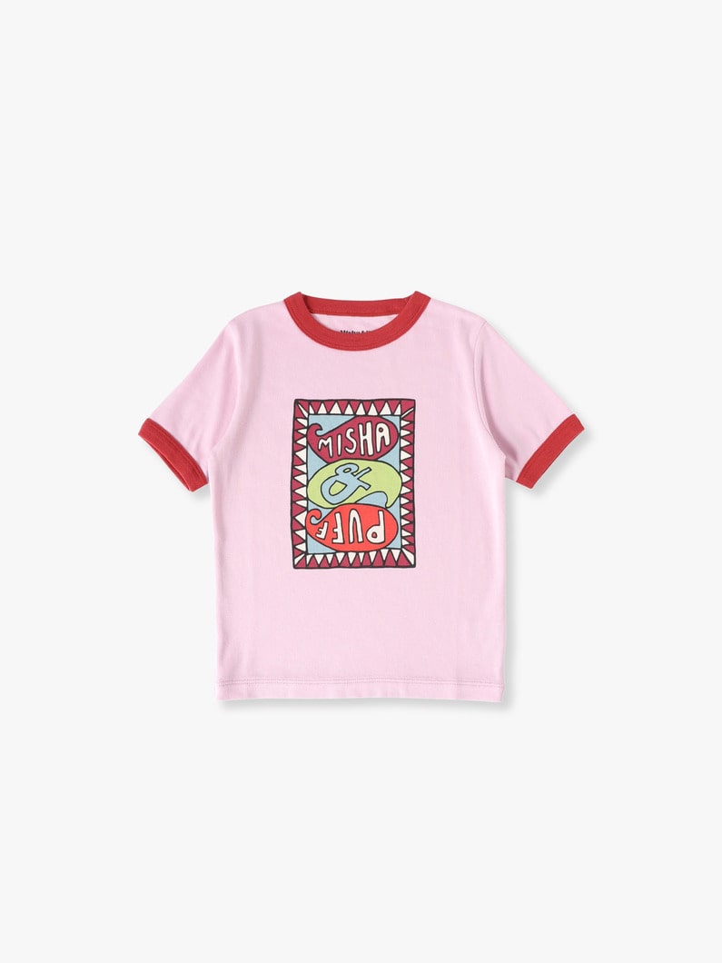 Groovy Paisley Ringer Tee (dark navy/pink/2-8year) 詳細画像 pink 1