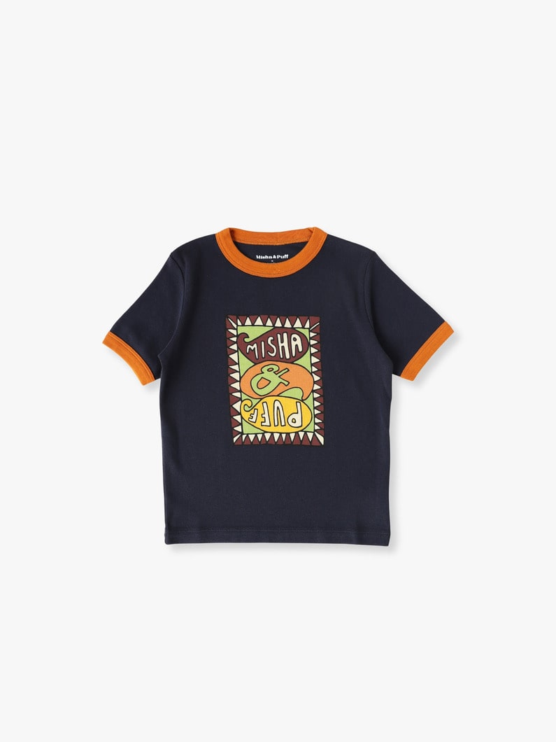 Groovy Paisley Ringer Tee (dark navy/pink/2-8year) 詳細画像 dark navy 1