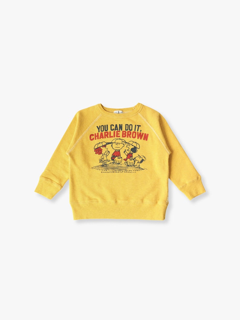 Tompkin Snoopy Baseball Sweat Shirt (90-120cm) 詳細画像 yellow 1