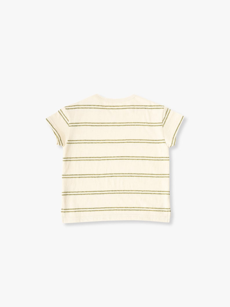 Retoro Border Tee (beige/blue/charcoal gray/80-100cm) 詳細画像 beige 1