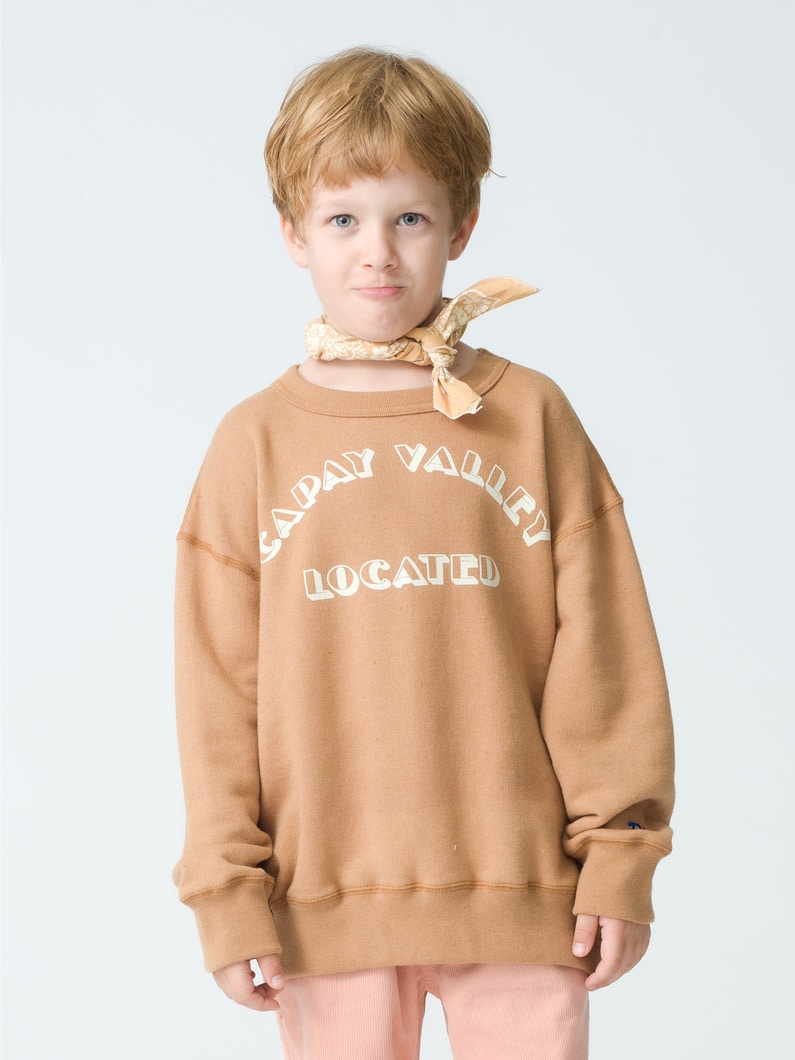 Embroidery Logo Trim Sweat Shirt (brown/90-130cm) 詳細画像 brown 1