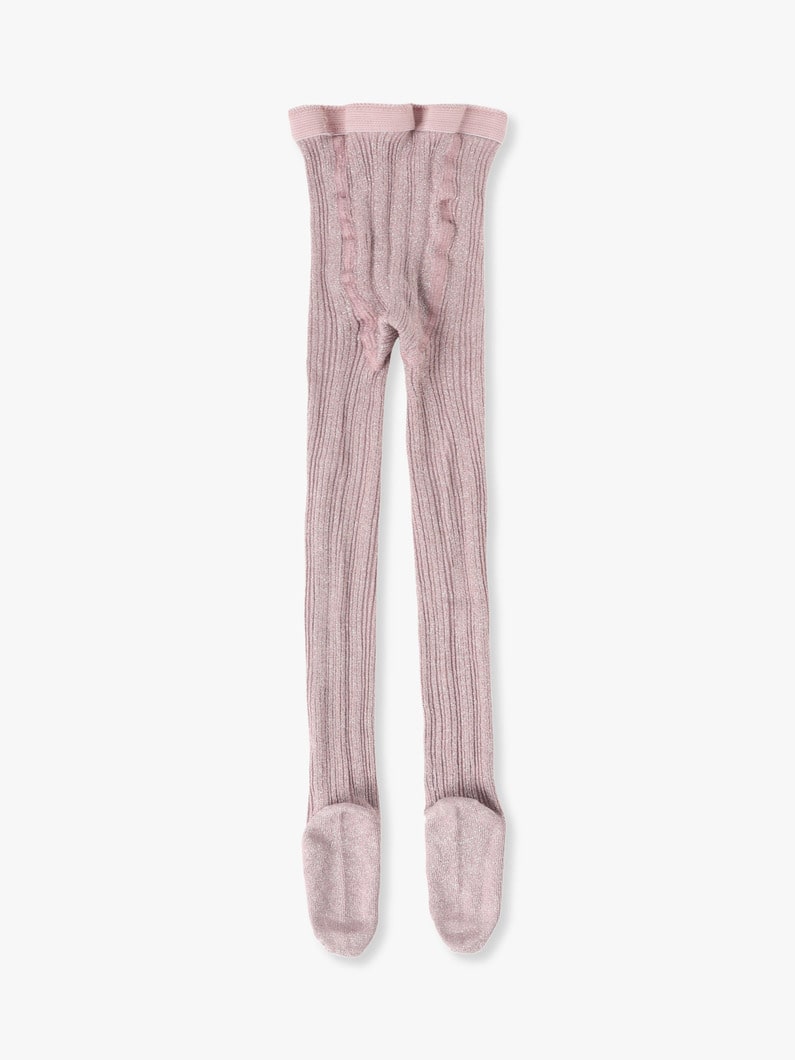 Rayon Nylon Rib Tights (pink/off white/80-130cm) 詳細画像 off white 1