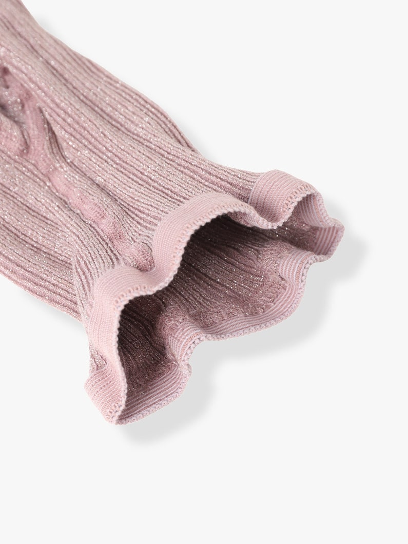 Rayon Nylon Rib Tights (pink/off white/80-130cm) 詳細画像 off white 3