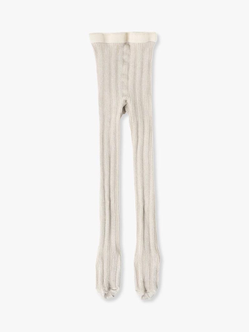 Rayon Nylon Rib Tights (pink/off white/80-130cm) 詳細画像 off white 1