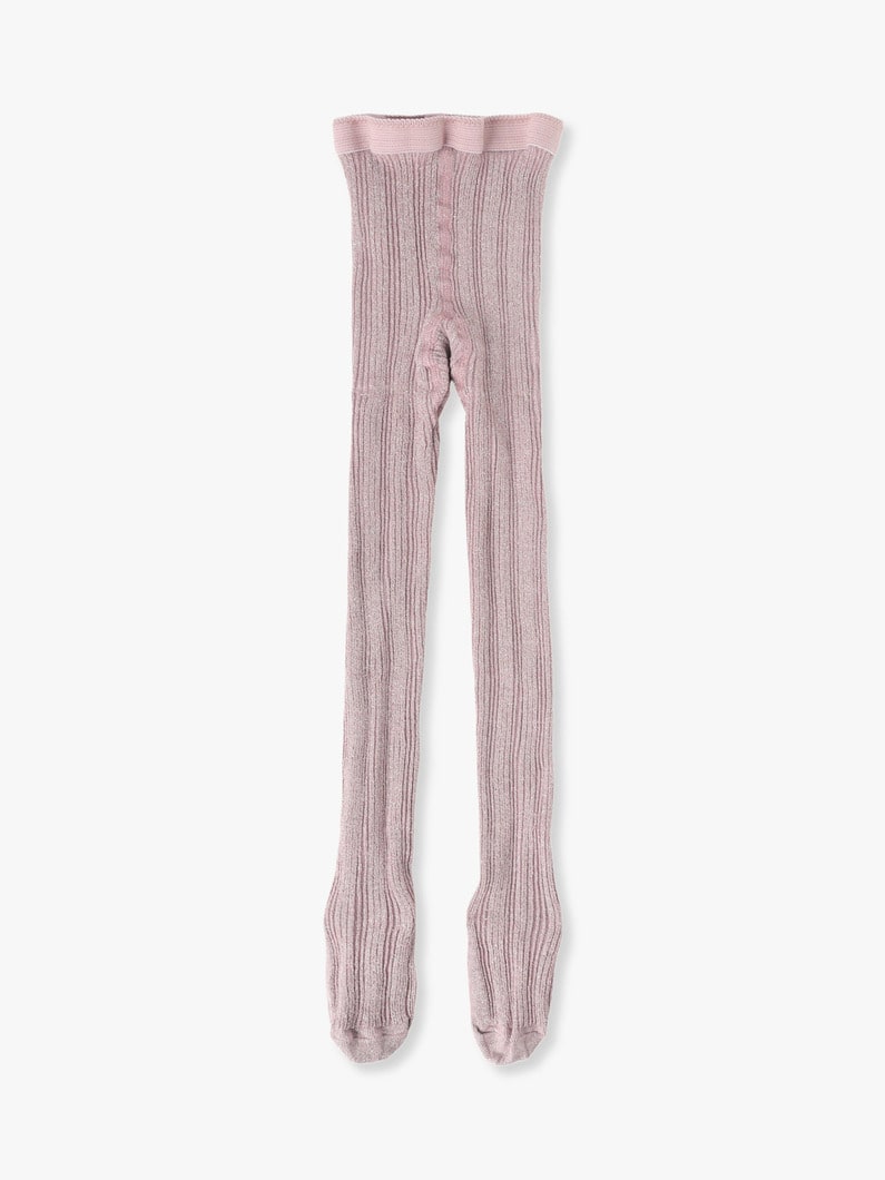 Rayon Nylon Rib Tights (pink/off white/80-130cm) 詳細画像 pink