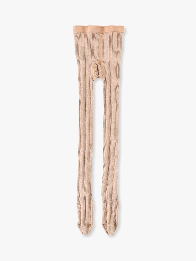 Rayon Nylon Rib Tights (pink/off white/80-130cm) 詳細画像 beige 3