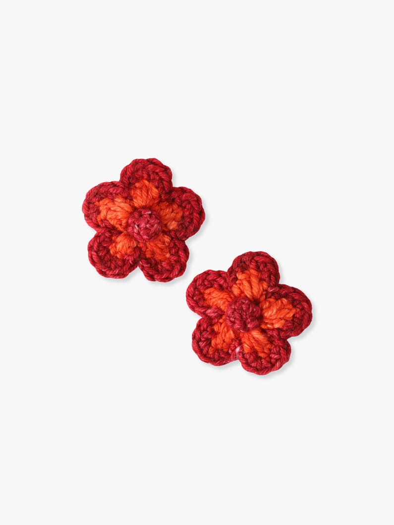 Medium Flower Clip Set (red/dark red) 詳細画像 red 1