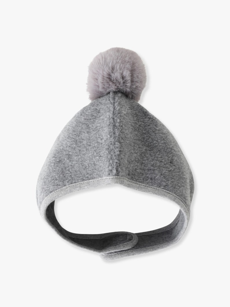 Fleece Pompom Bonnet (gray/red/0-2year) 詳細画像 red 2