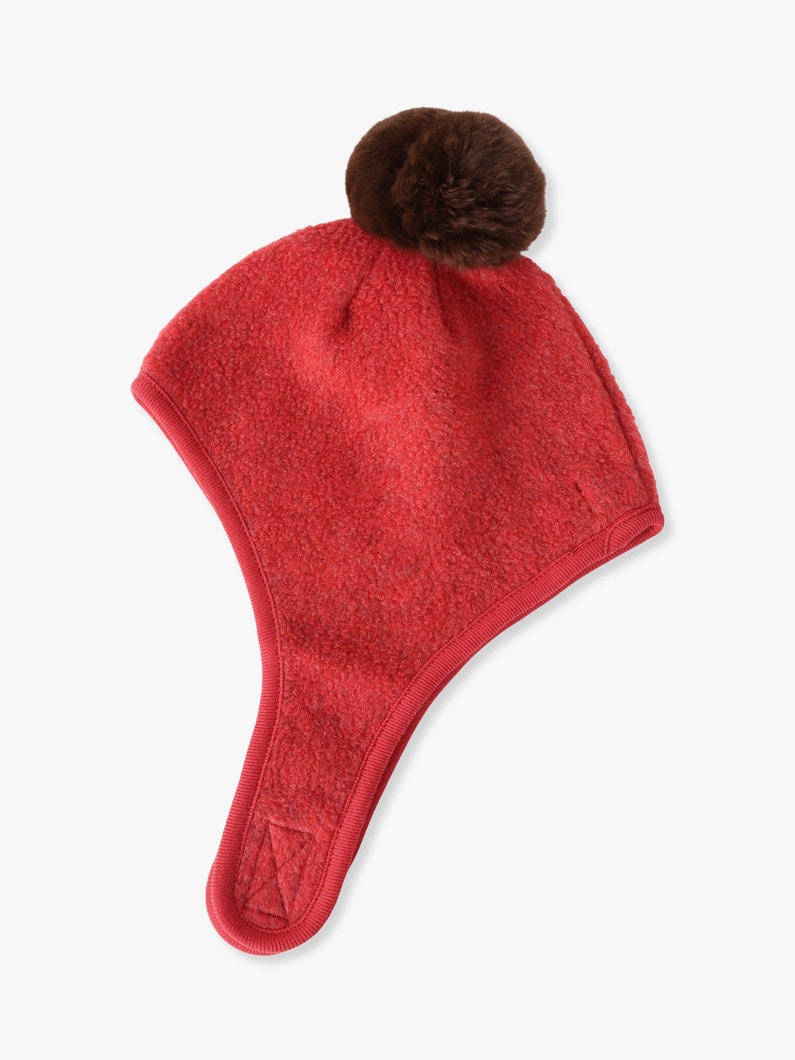 Fleece Pompom Bonnet (gray/red/0-2year) 詳細画像 red 1