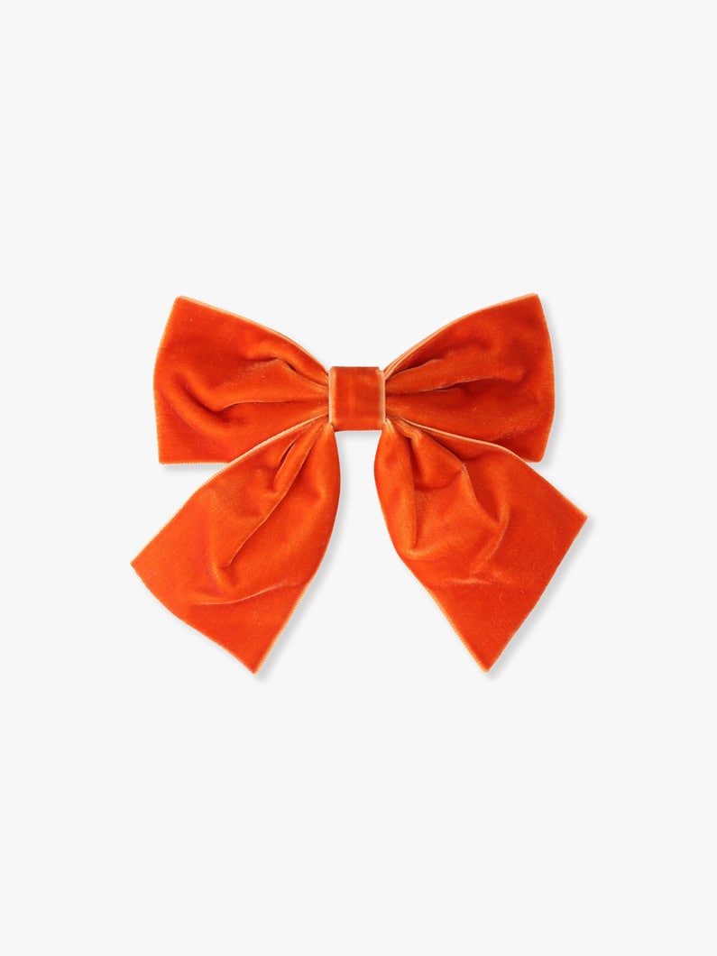 Velvet Bow Party Hair Clip【ヘアアクセサリー】 詳細画像 orange