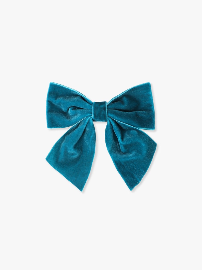 Velvet Bow Party Hair Clip【ヘアアクセサリー】 詳細画像 green