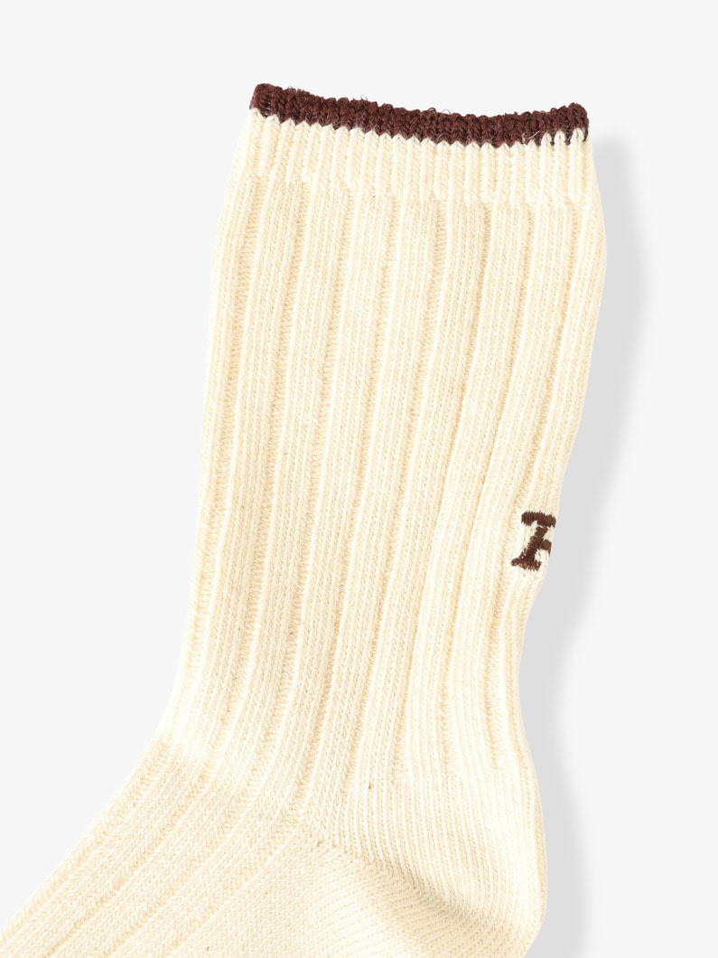 Embroidery Logo Socks 詳細画像 off white 1