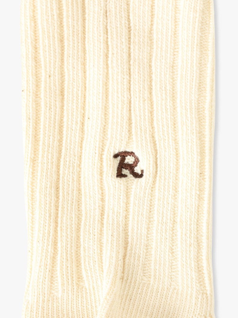 Embroidery Logo Socks 詳細画像 off white 3