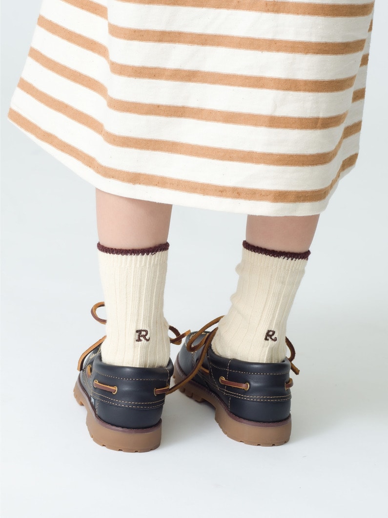 Embroidery Logo Socks 詳細画像 off white 1