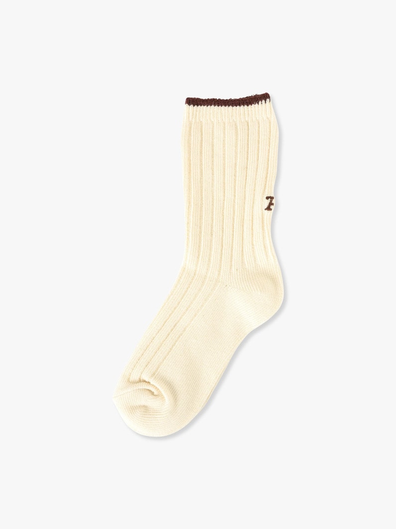 Embroidery Logo Socks 詳細画像 off white 3