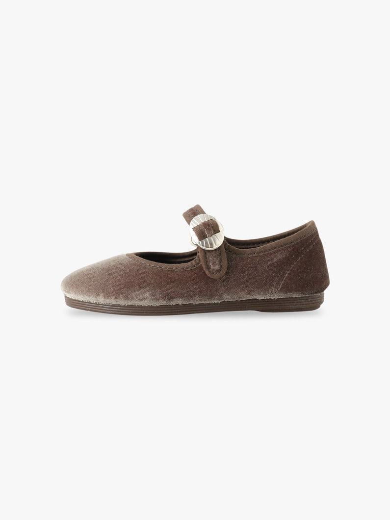 Japonesa Velvet One Strap Shoes (13-17cm) | シューズ 詳細画像 sand 1