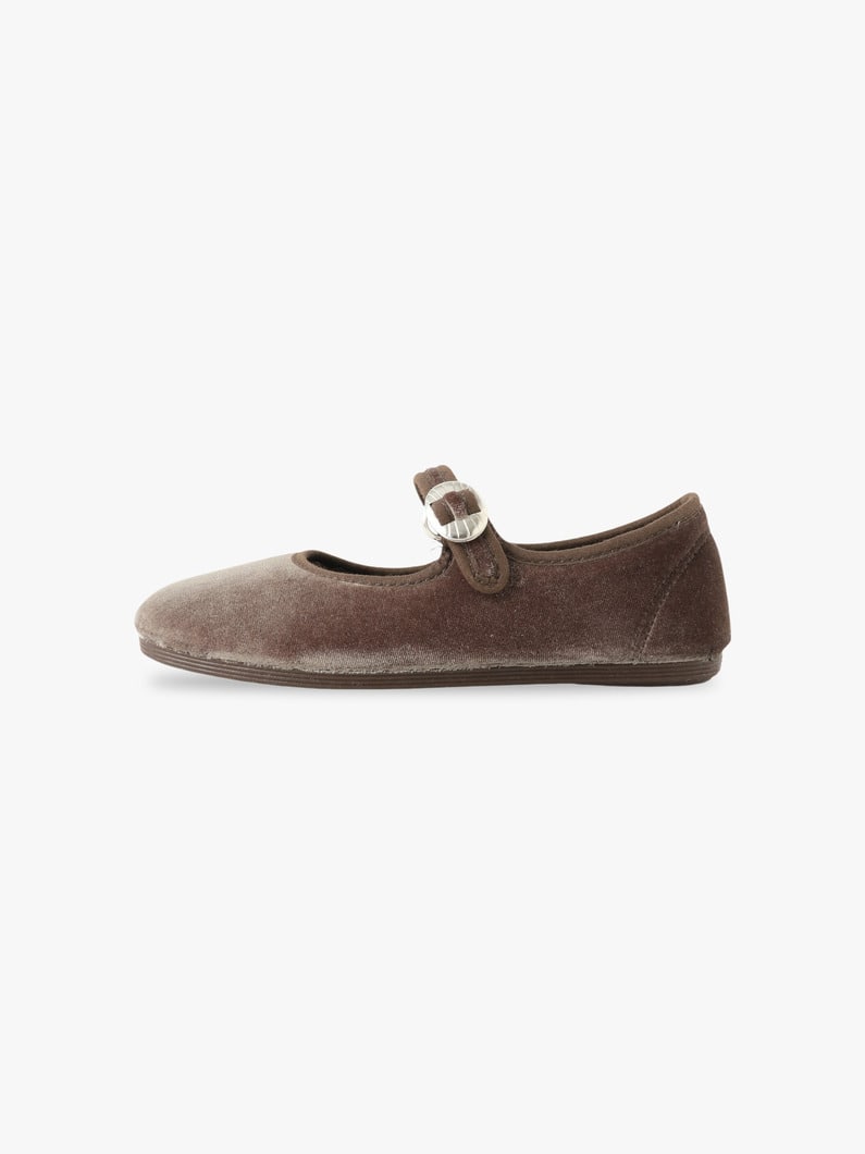 Japonesa Velvet One Strap Shoes (17.5-19.5cm) | シューズ 詳細画像 sand 1