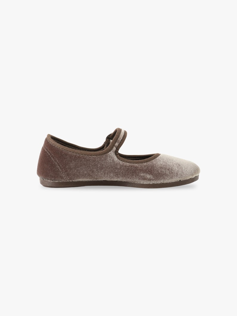 Japonesa Velvet One Strap Shoes (17.5-19.5cm) | シューズ 詳細画像 sand 2