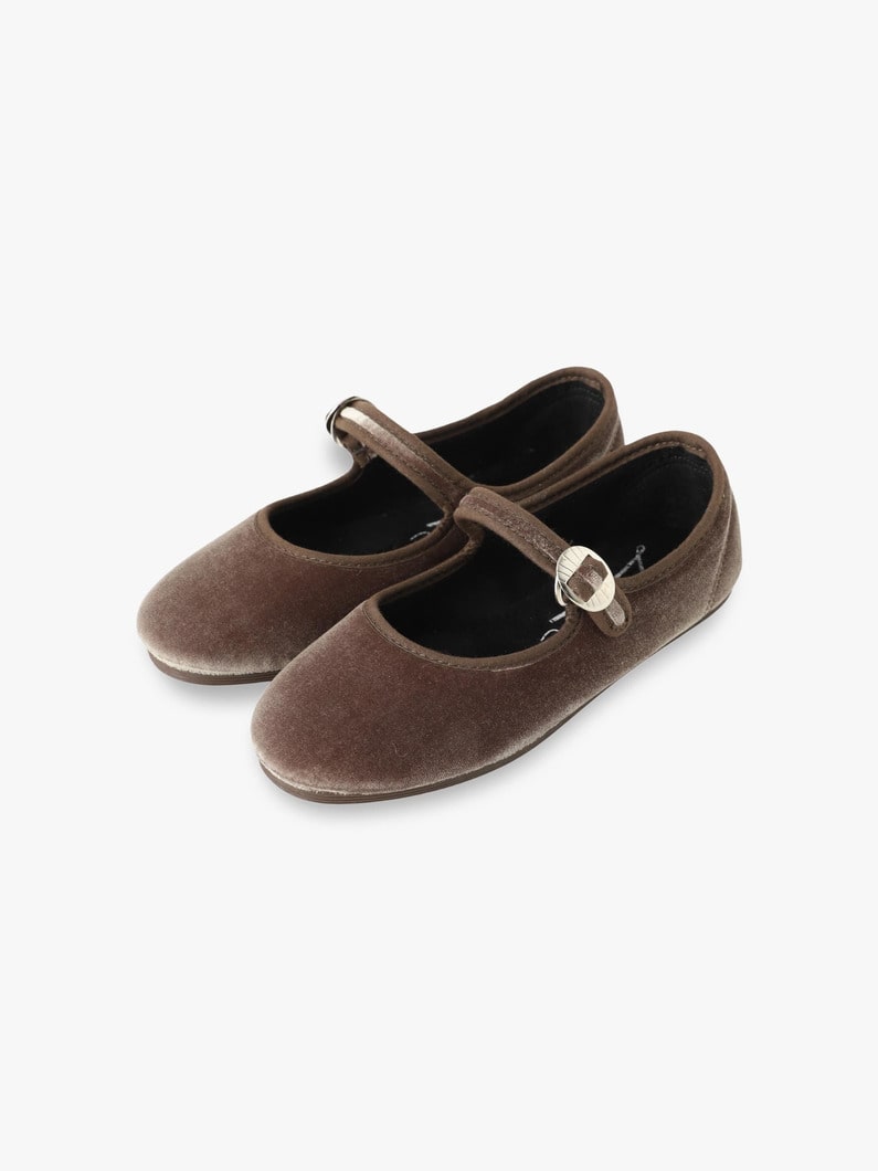 Japonesa Velvet One Strap Shoes (17.5-19.5cm) | シューズ 詳細画像 sand 1