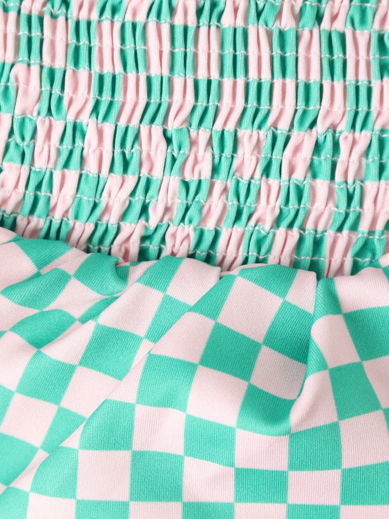 Squares Elastic Swimsuit (2-10year) 詳細画像 green 4