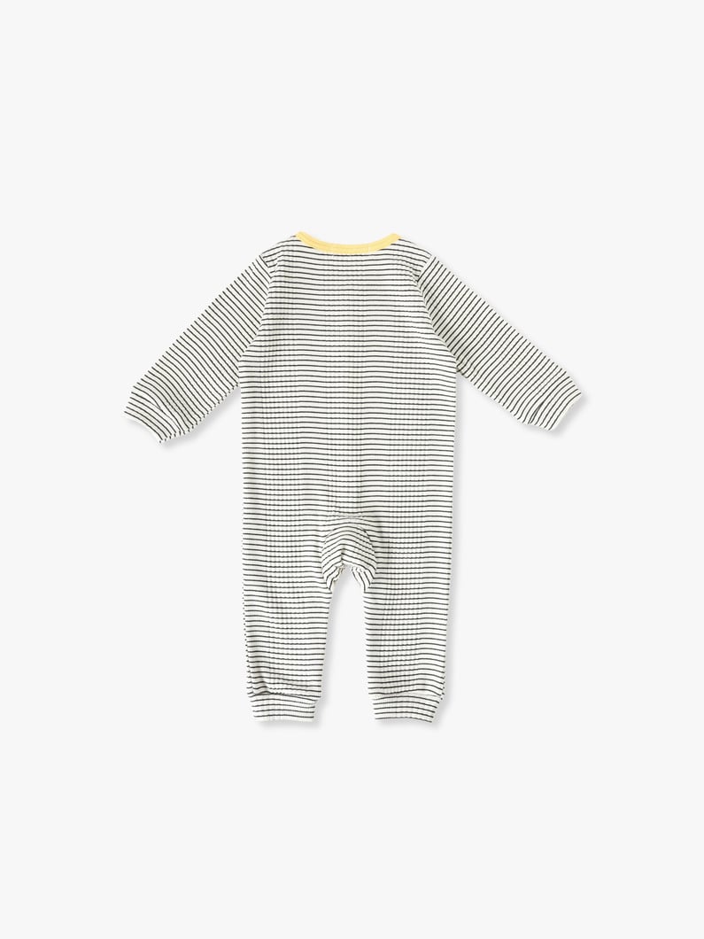 Tereco Striped Rompers (kinari/camel/black/70-80cm) 詳細画像 black 1