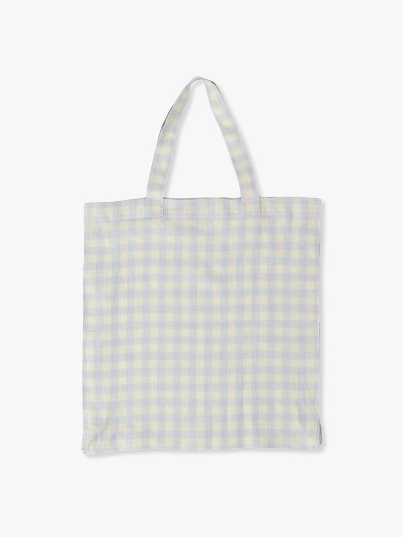 Gingham Linen Shopper Bag 詳細画像 brown 1