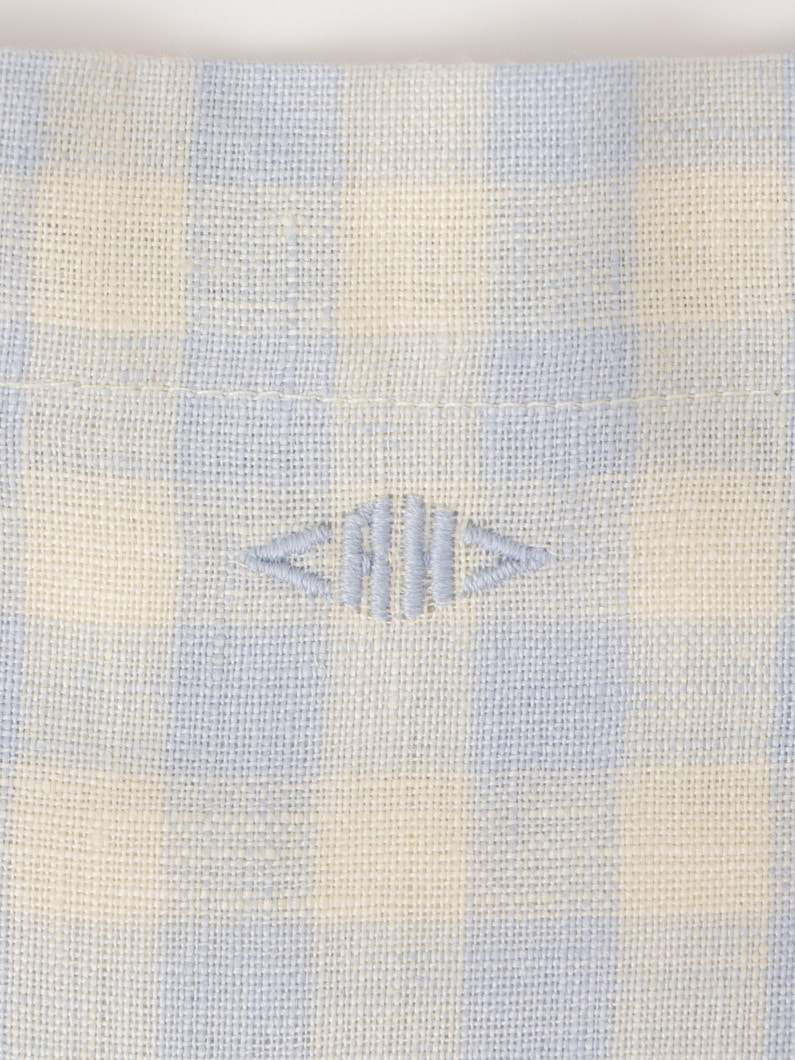 Gingham Linen Shopper Bag 詳細画像 light blue 2