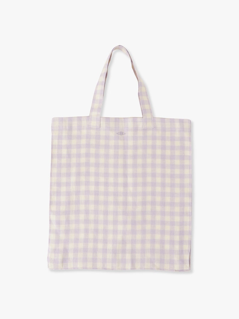 Gingham Linen Shopper Bag 詳細画像 light purple