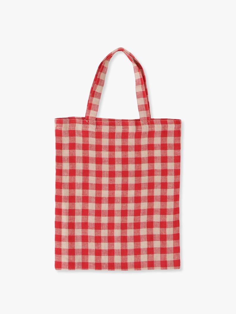 Gingham Linen Mini Bag 詳細画像 red 1