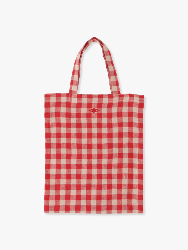 Gingham Linen Mini Bag 詳細画像 red 1