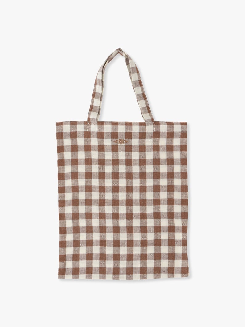 Gingham Linen Mini Bag 詳細画像 brown