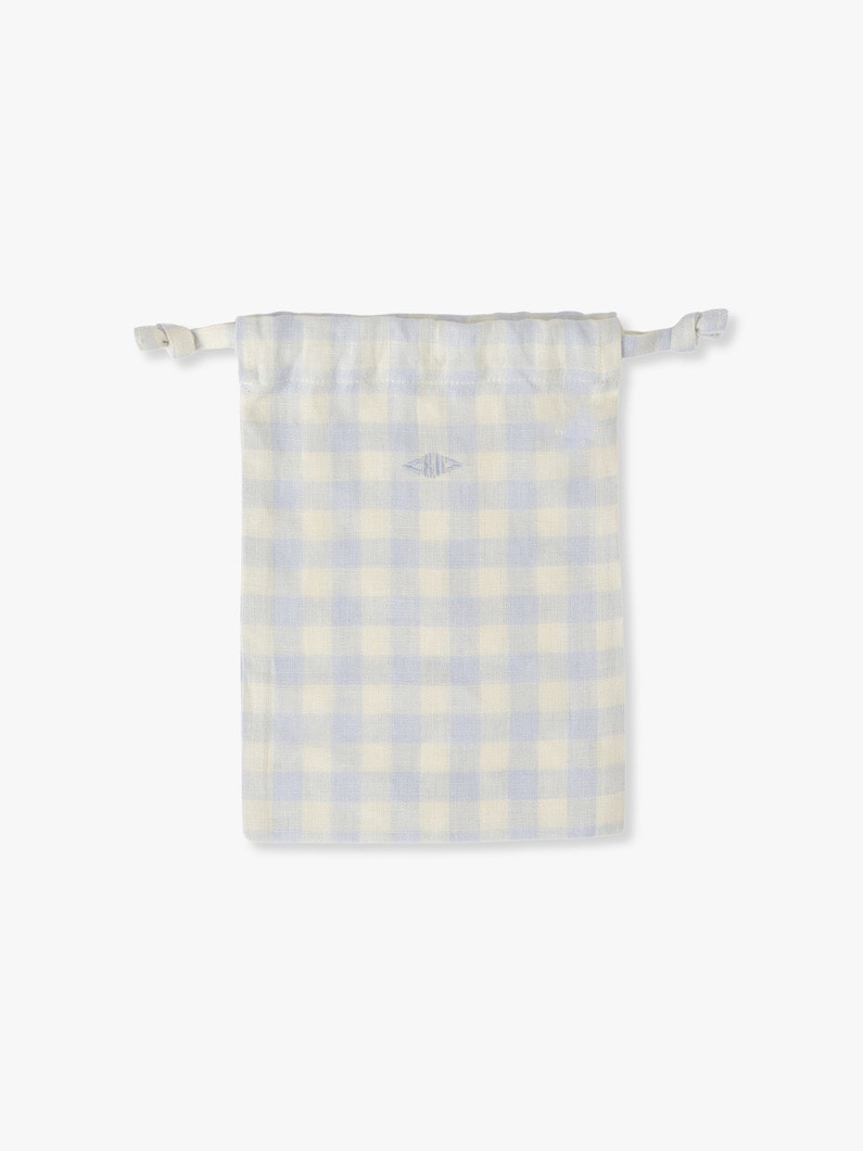 Gingham Linen Small Pouch 詳細画像 light blue