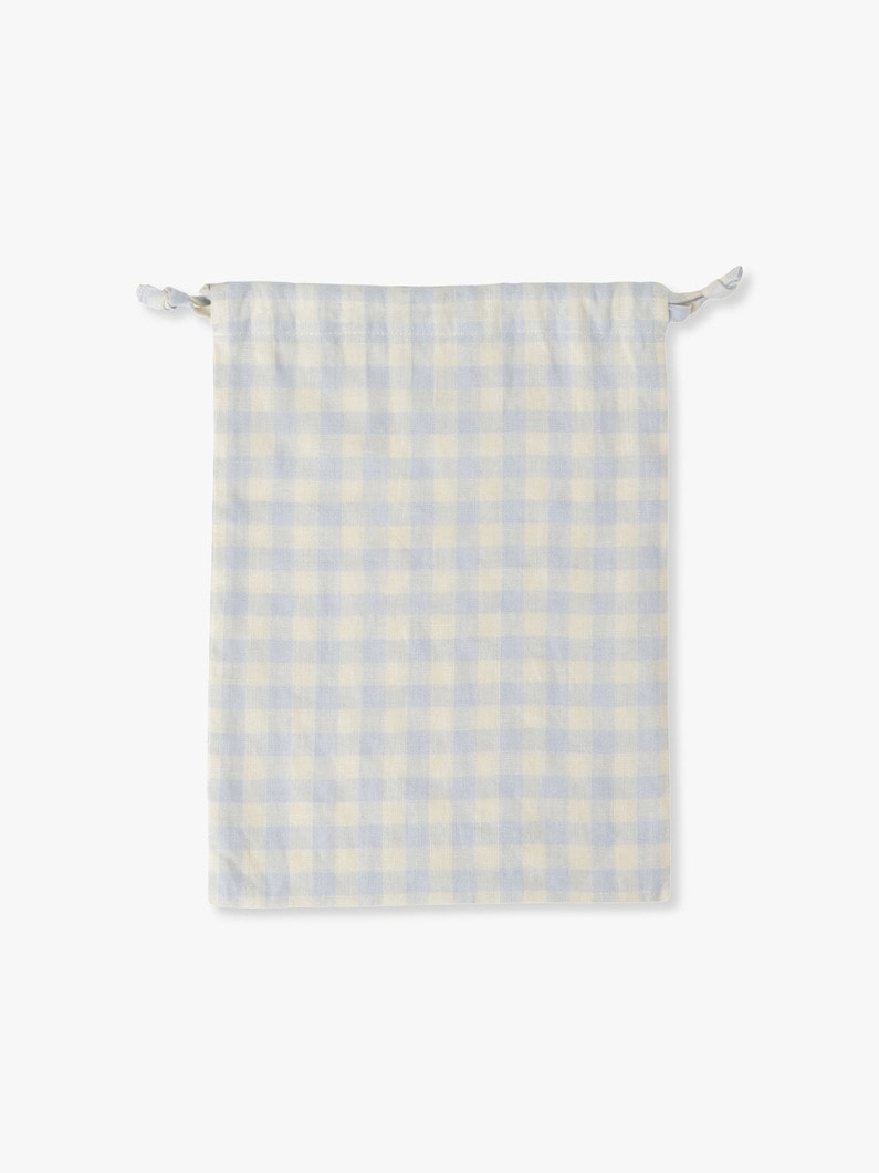 Gingham Linen Medium Pouch 詳細画像 light purple 1