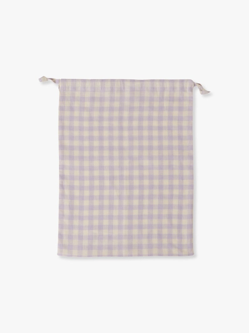 Gingham Linen Large Pouch 詳細画像 brown 1