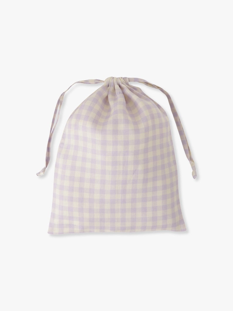 Gingham Linen Large Pouch 詳細画像 brown 2