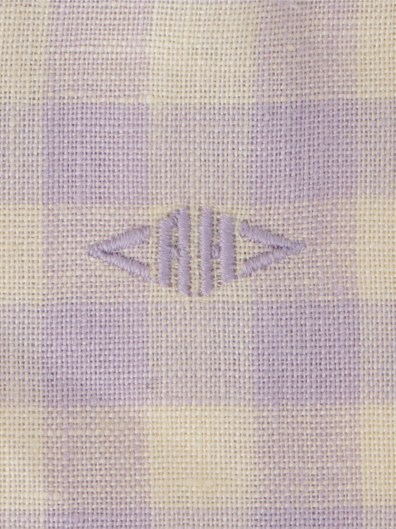 Gingham Linen Large Pouch 詳細画像 light purple 3