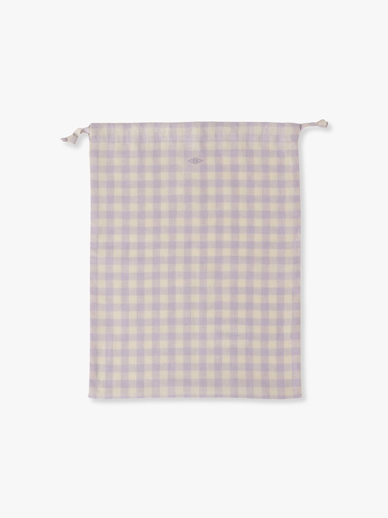 Gingham Linen Large Pouch 詳細画像 light purple 1