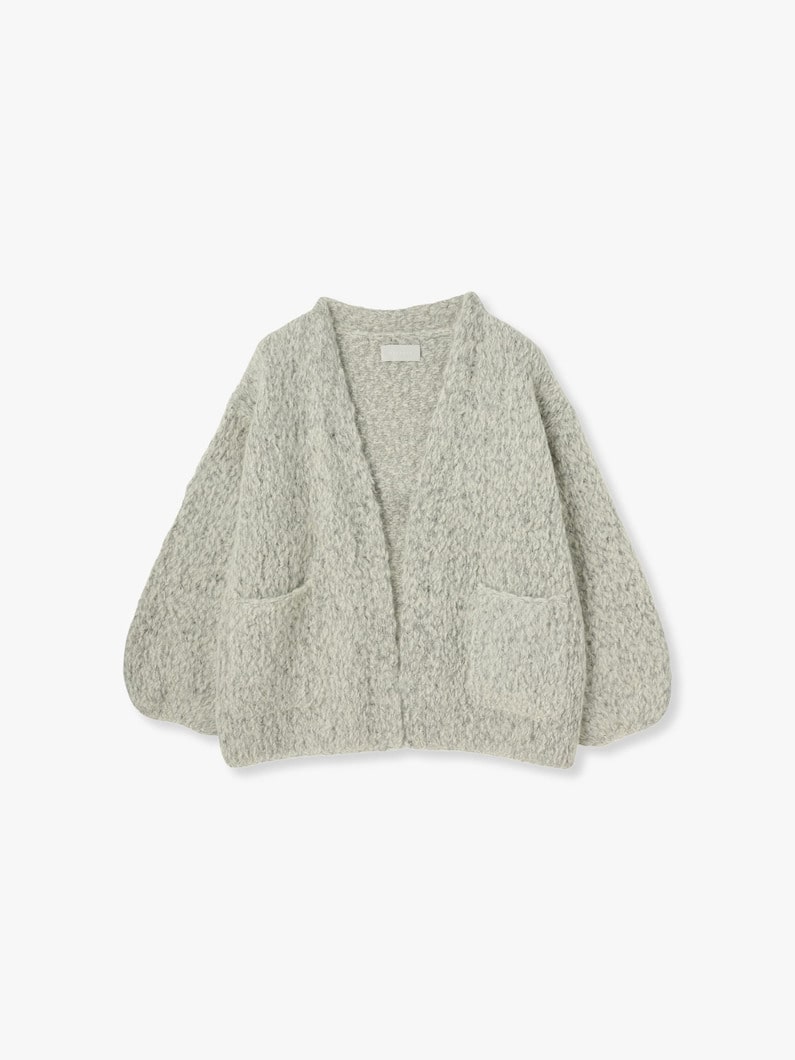 Undyed Alpaca Hand Knit Cardigan 詳細画像 light gray 2