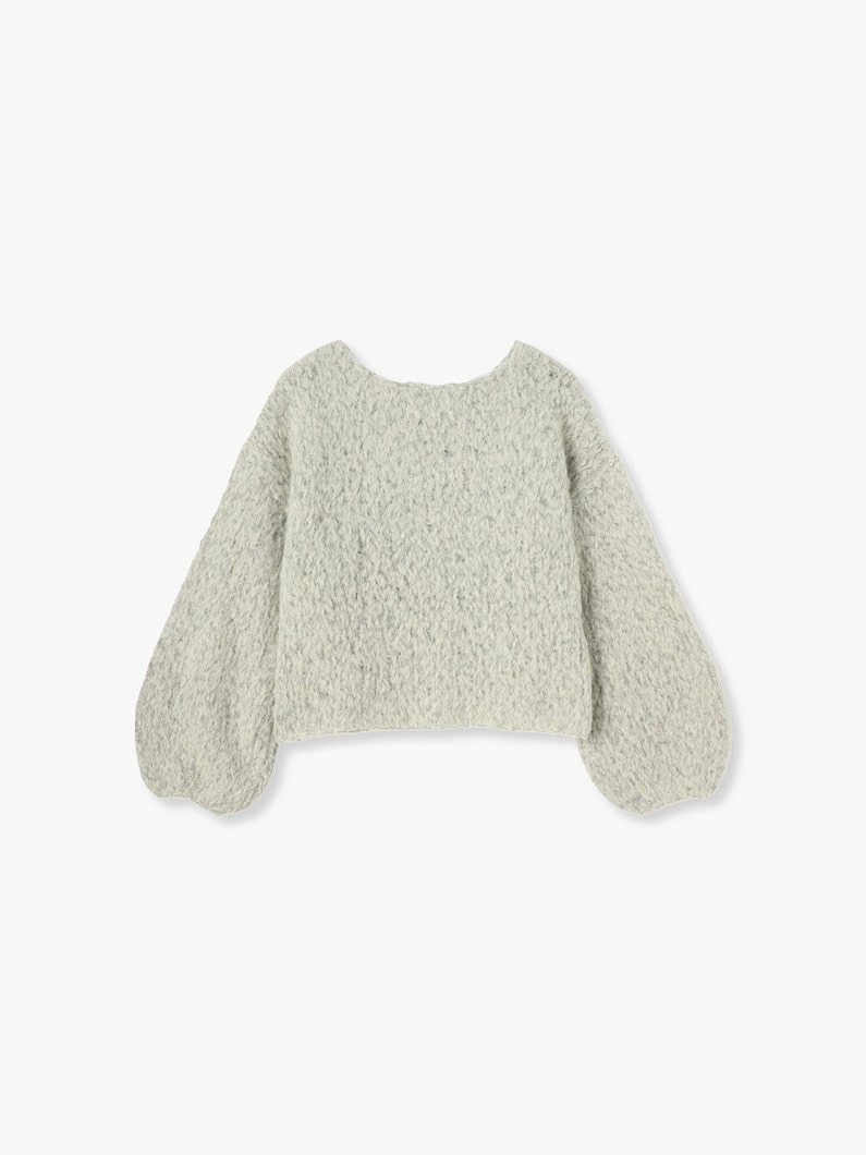 Undyed Alpaca Hand Knit Pullover 詳細画像 light gray 1