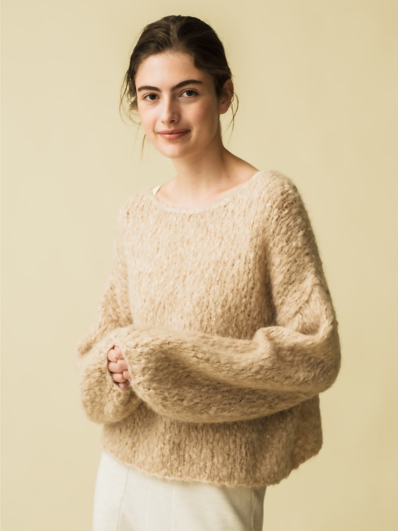 Undyed Alpaca Hand Knit Pullover 詳細画像 light beige