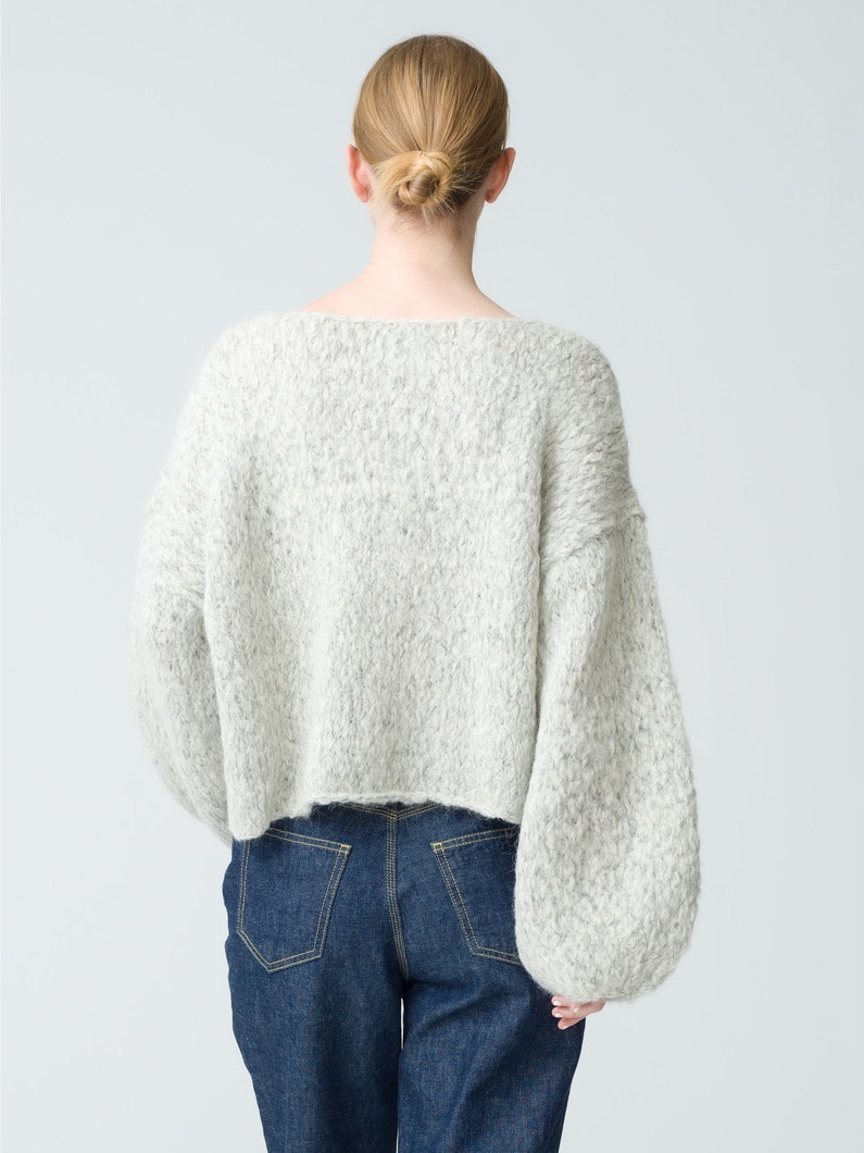 Undyed Alpaca Hand Knit Pullover 詳細画像 light gray 3